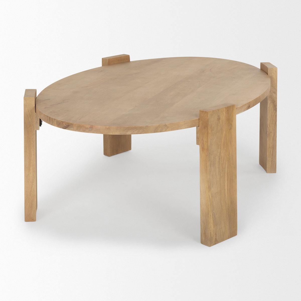 Evelyn Light Brown Oblong Coffee Table, by Mercana, 48" length x 30" width x 16" height View 6