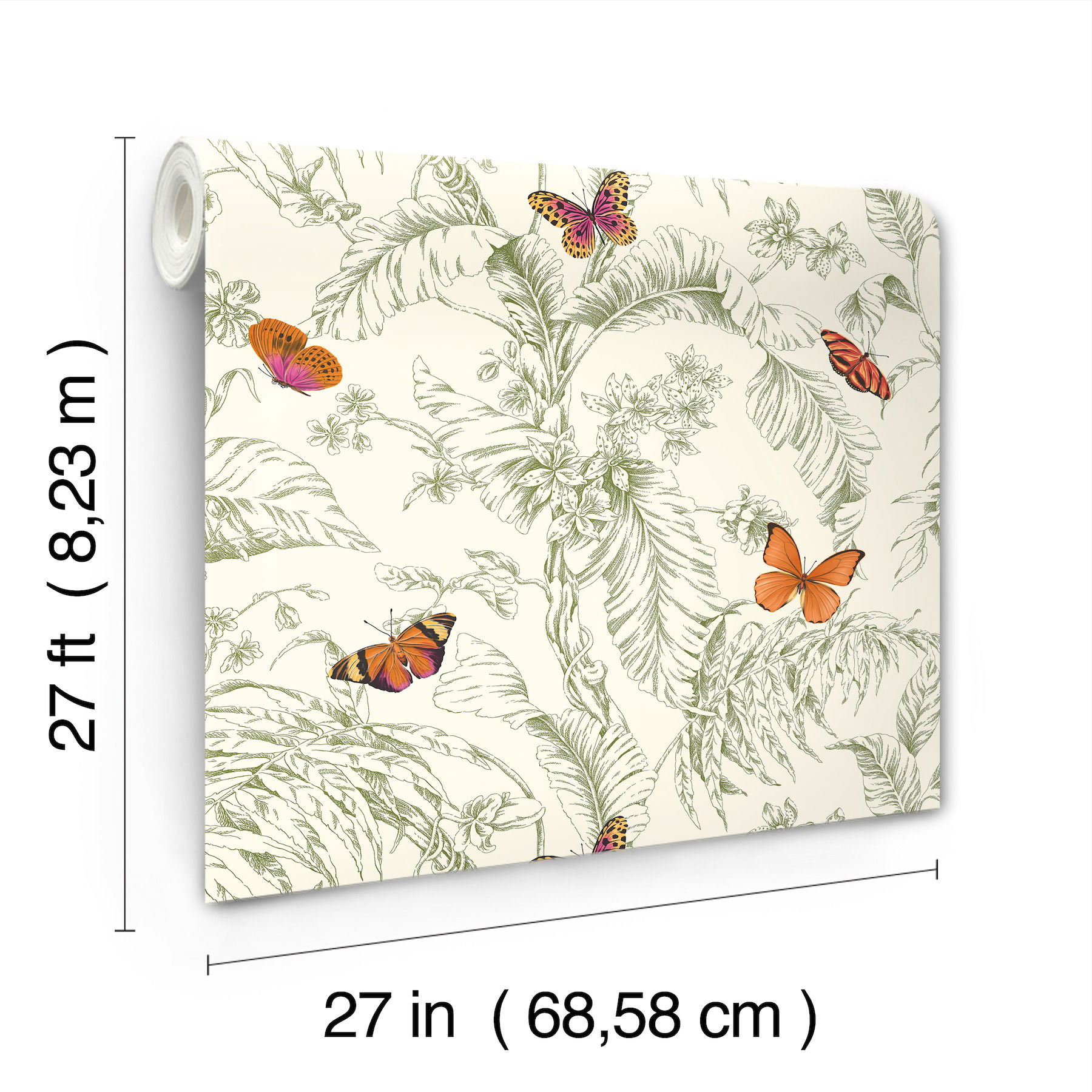 Papillon Green Wallpaper large image 