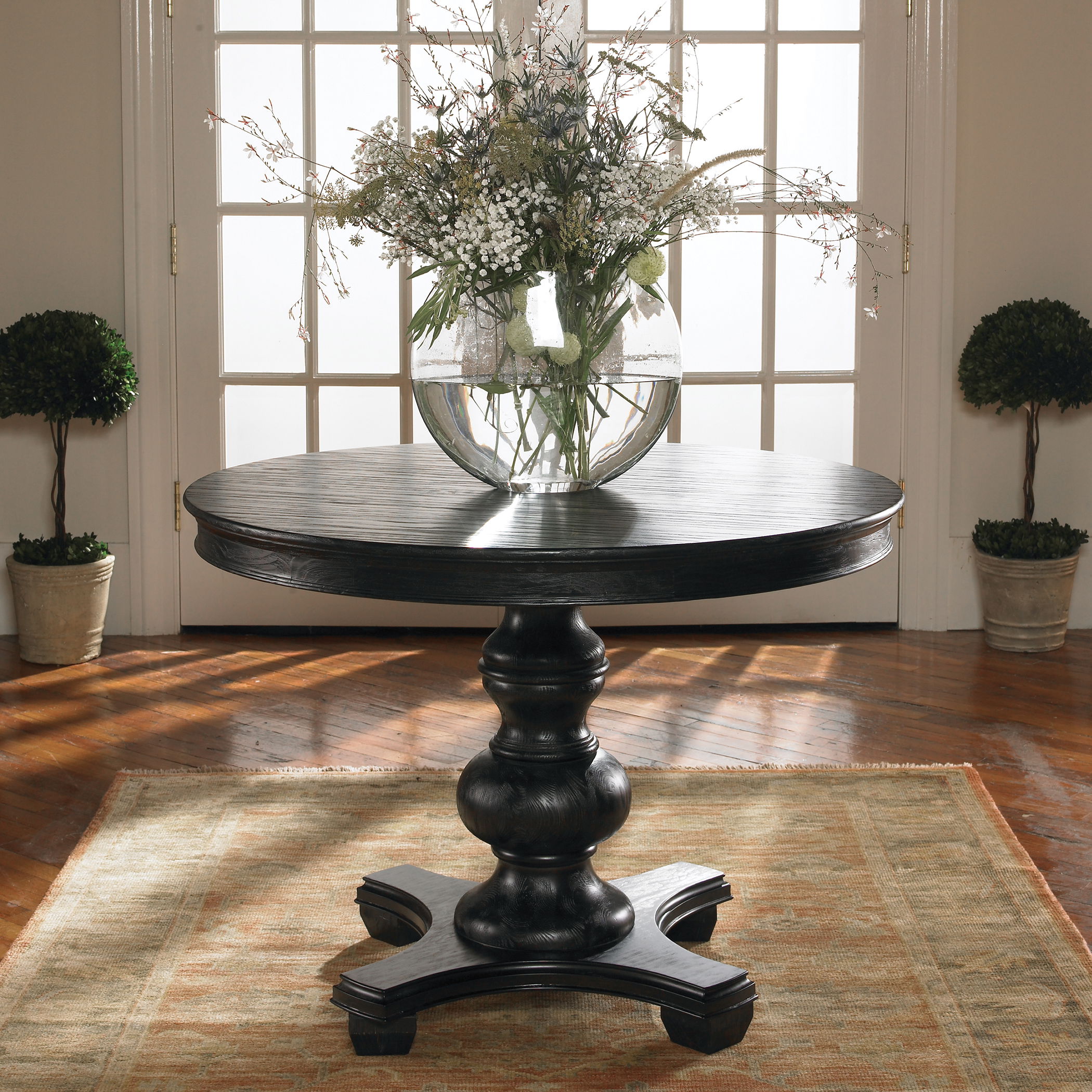 Brynmore Wood Grain Round Table, Furniture by Uttermost, 42" width x 31" height x 42" depth View 2