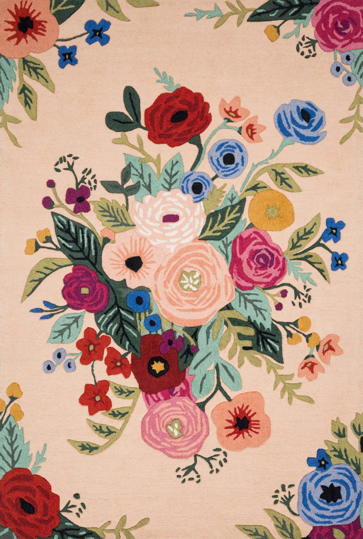Rifle Paper Co. x Loloi Les Fleurs Rug, 7'9" length x 9'9" width View 1