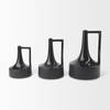 Burton 8.3H Small Glossy and Matte Black Ceramic Jug Vase, Decorative Jar by Mercana, 6.1" length x 6.1" width x 8.27" height thumbnail 6