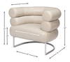 Rondo Occasional Leather Chair White, by Sarreid, 2'7" length x 3'2" width x 2'6" height thumbnail 15