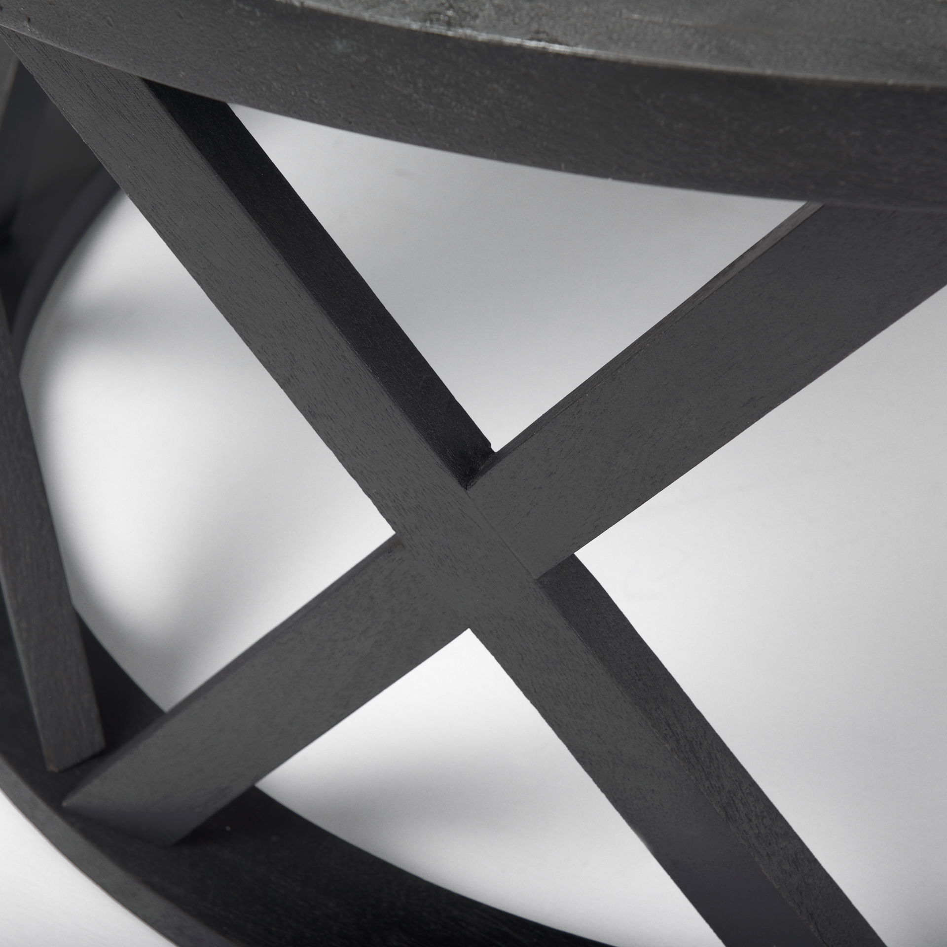 Forsey  28.0L x 45.3W x 18.0H Black Solid Wood Round Coffee Table large image 