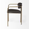 Parker Brown Faux Leather Seat Gold Metal Dining Chair thumbnail 3