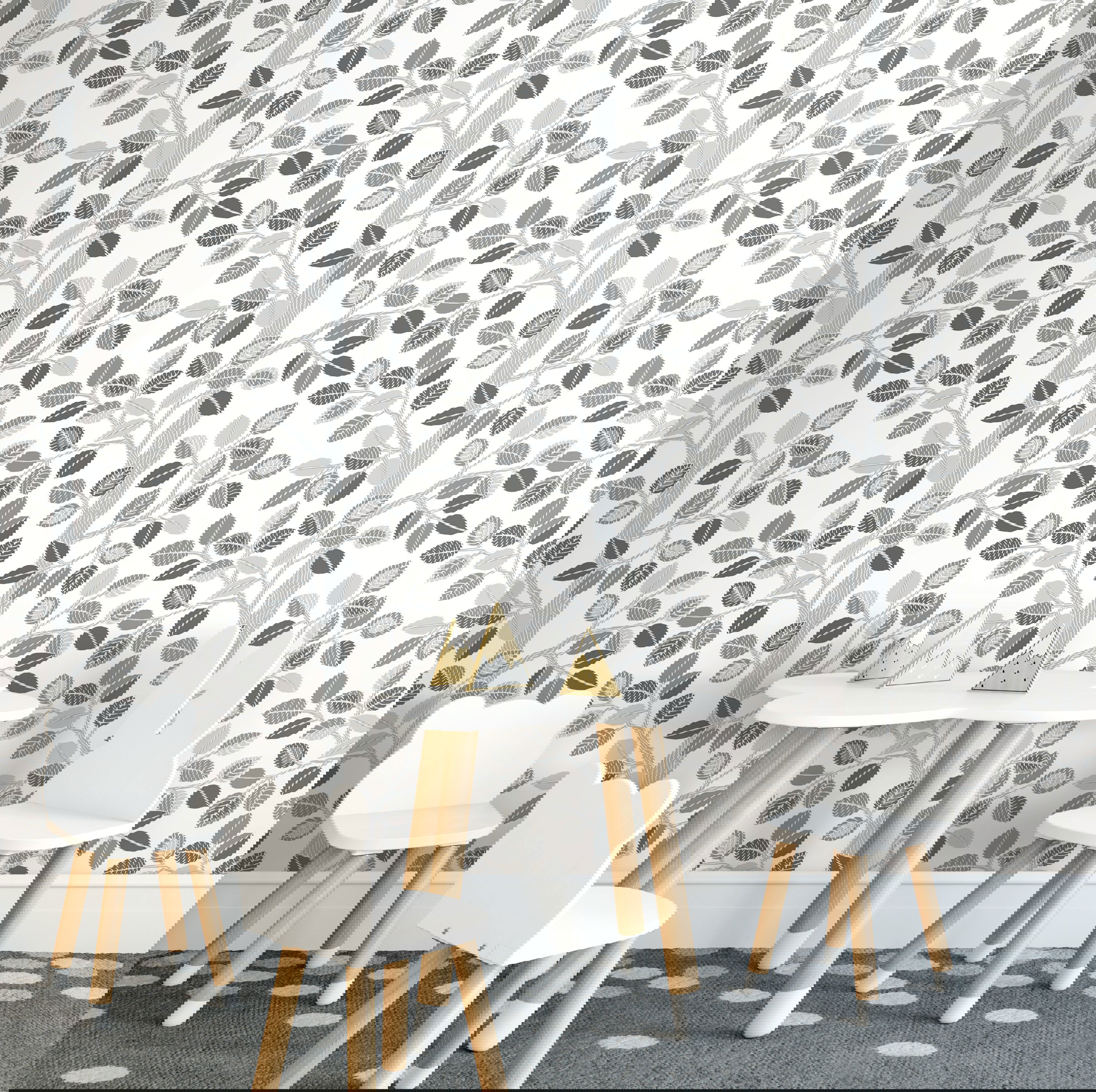 Forest Leaves Neutral Peel & Stick Wallpaper, by York Wall, 20' length x 1'8.5" width x 0.02" depth View 3