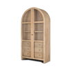 Suri Light Brown Wood with Glass Doors Arched Curio Cabinet, Cabinets & Sideboard by Mercana, 42" length x 18" width x 80" height thumbnail 1