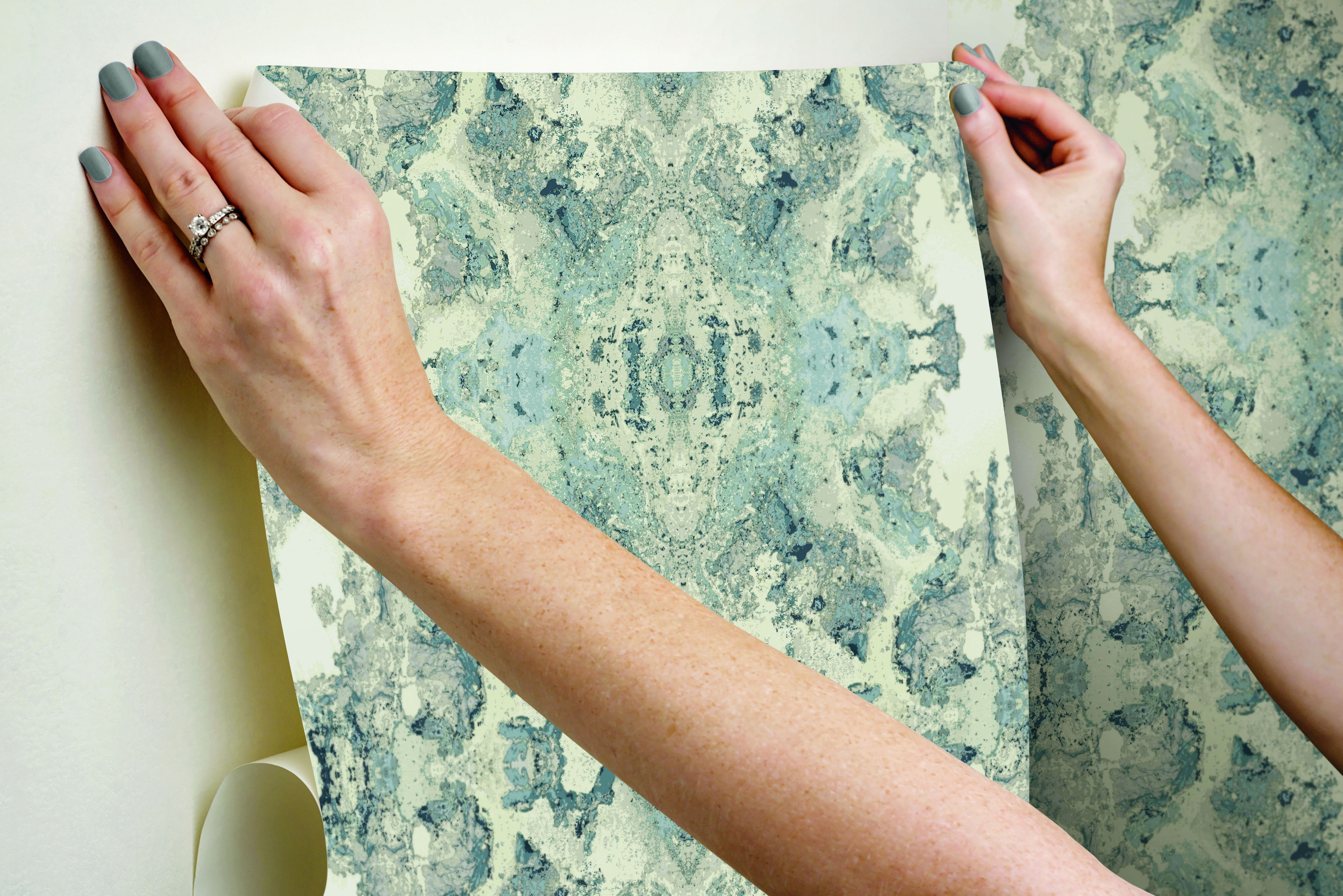 Inner Beauty Mist Peel & Stick Wallpaper, by York Wall, 20' length x 2'3" width x 0.02" depth View 6