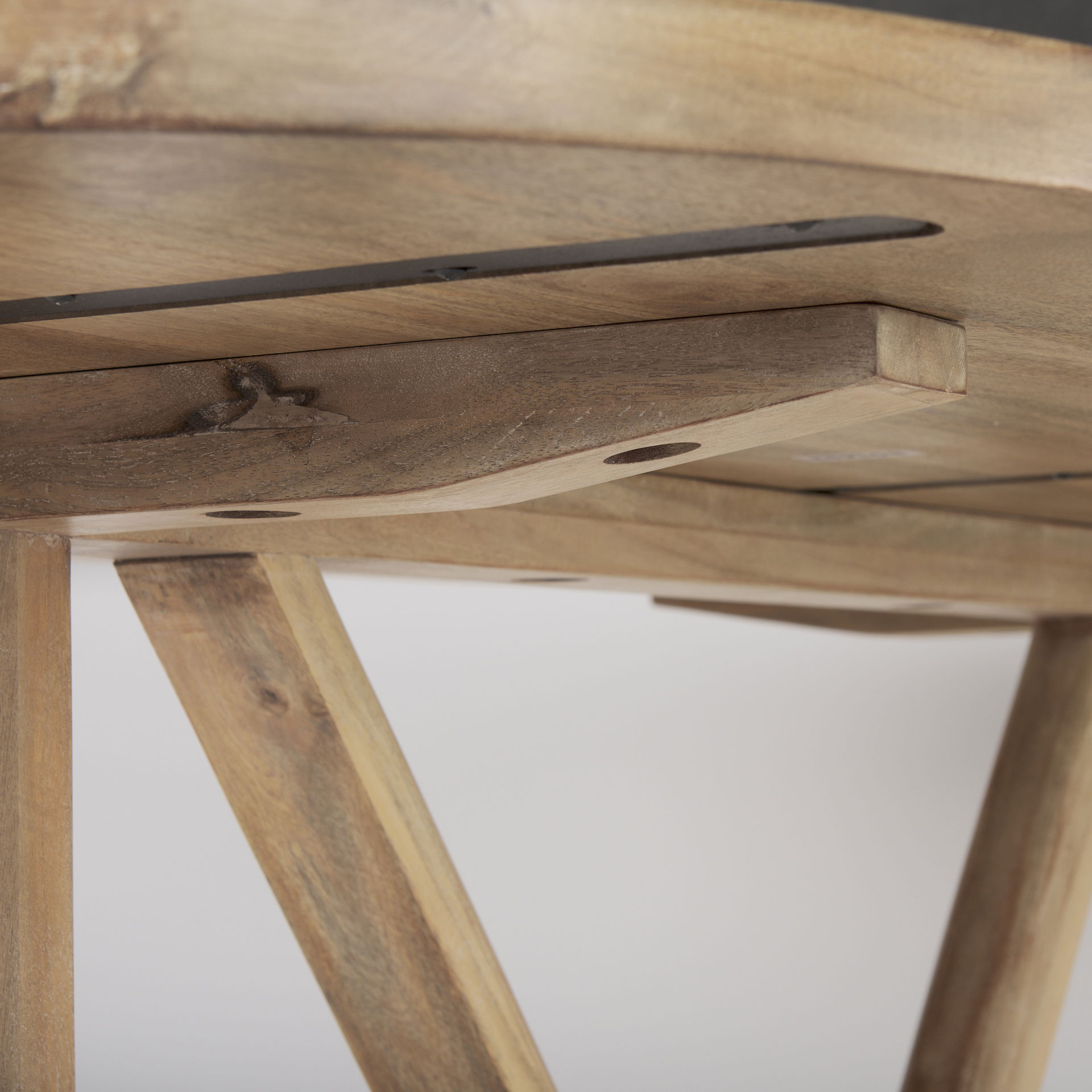 Viktor 84'L Light Brown Solid Wood Dining Table, by Mercana, 84" length x 42" width x 30" height View 8