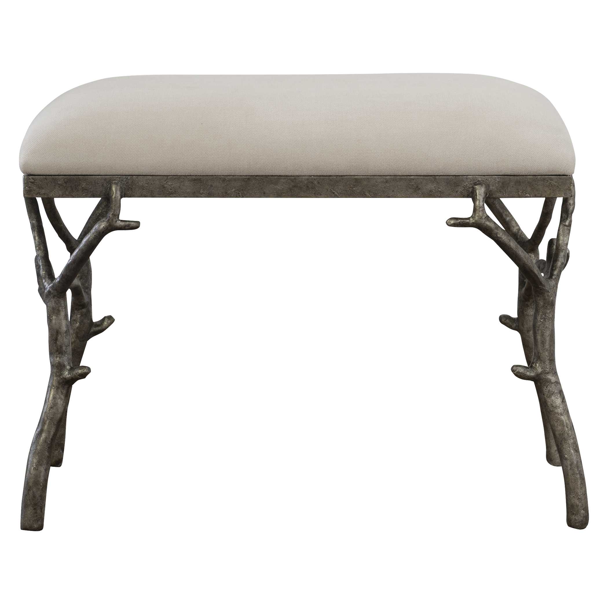 Lismore Small Fabric Bench, Furniture by Uttermost, 24" width x 19.25" height x 16" depth View 4