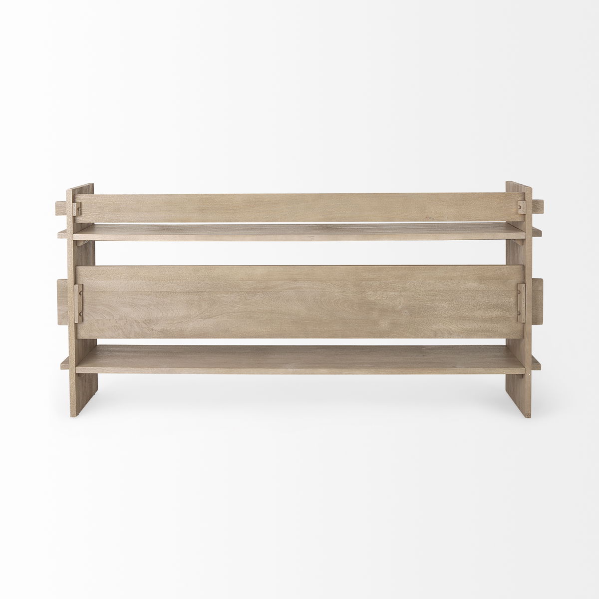 Aida Light Gray Wood Console Table, by Mercana, 76" length x 16" width x 36" height View 9