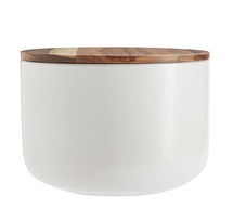 Online Designer Kitchen Mason Stoneware Canister, Medium (6.5" dia. x 4.5" H) - Ivory