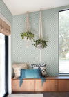 Stacked Scallops Blue Wallpaper, by York Wall, 33' length x 1'8.5" width x 0.02" depth thumbnail 2