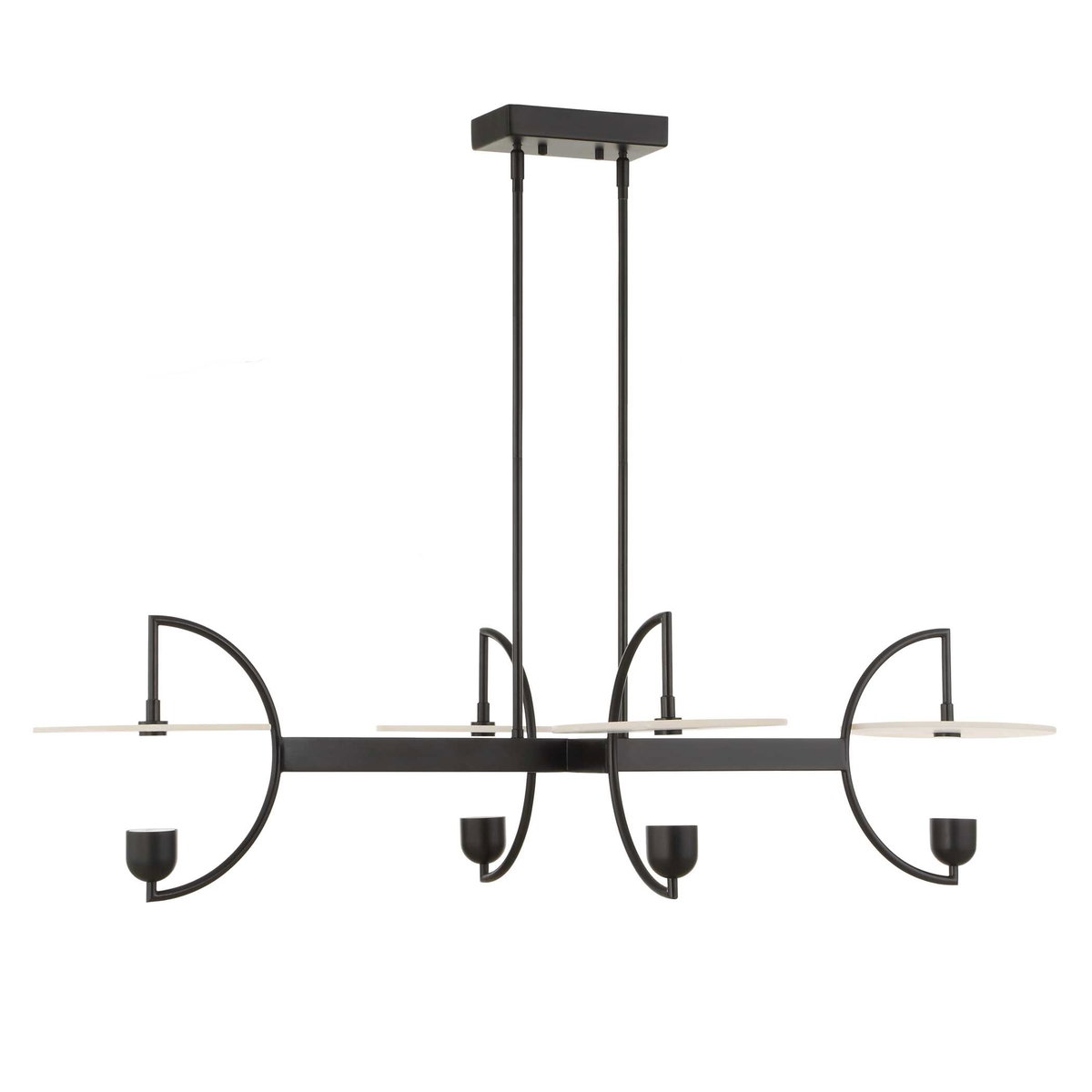 Kyoto 4 Light Linear LED Chandelier, Ceiling Light by Uttermost, 48.25" width x 12" height x 29.75" depth View 8