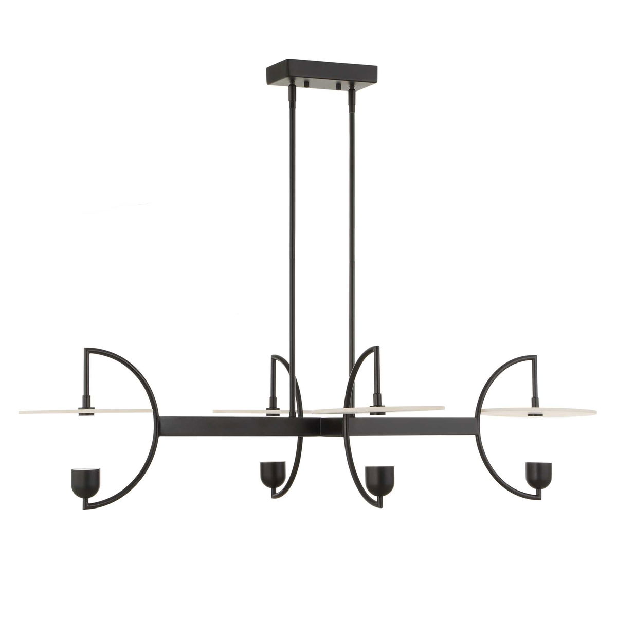 Kyoto 4 Light Linear LED Chandelier, Pendant by Uttermost, 48.25" width x 12" height x 29.75" depth View 8