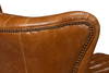 Bugatti Leather Swivel Chair  Cuba Brown, by Sarreid, 2'5" length x 2'8" width x 2'9" height thumbnail 3