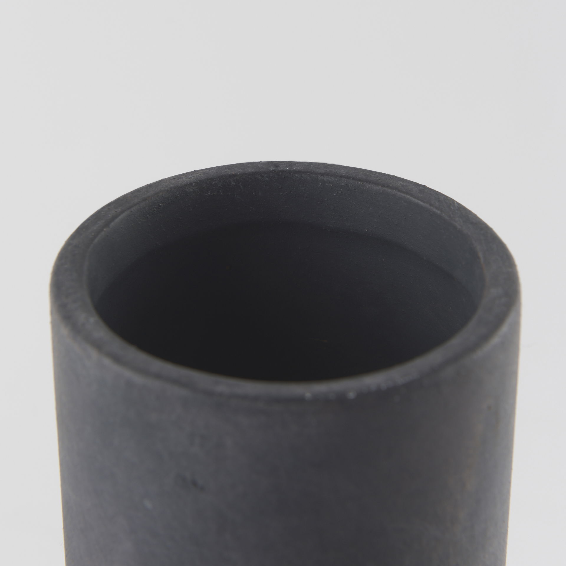 Esme  Dark Gray Ceramic Vase, by Mercana, 7.09" length x 7.09" width x 14.96" height View 5
