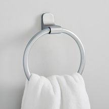 Online Designer Bathroom Mid-Century Contour Bathroom Hardware, Chrome, Towel Ring