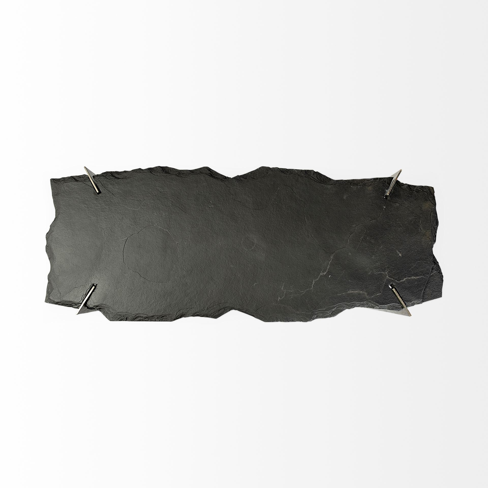 Shale III 50L x 20W Black Live-Edge Slate and Iron Console Table large image 