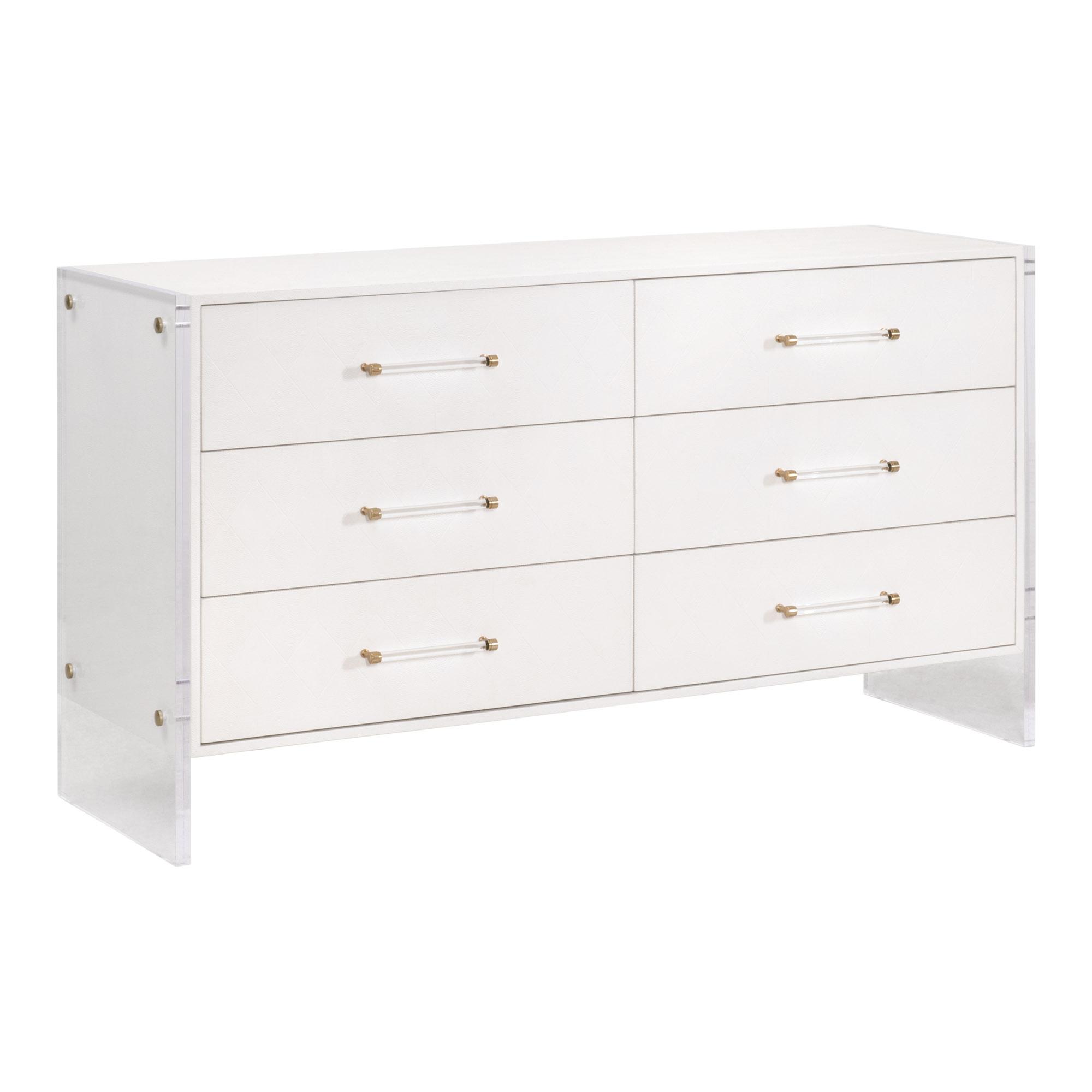 Sonia Shagreen 6-Drawer Double Dresser, by Essentials for Living, 62.25" width x 34" height x 19.5" depth View 3