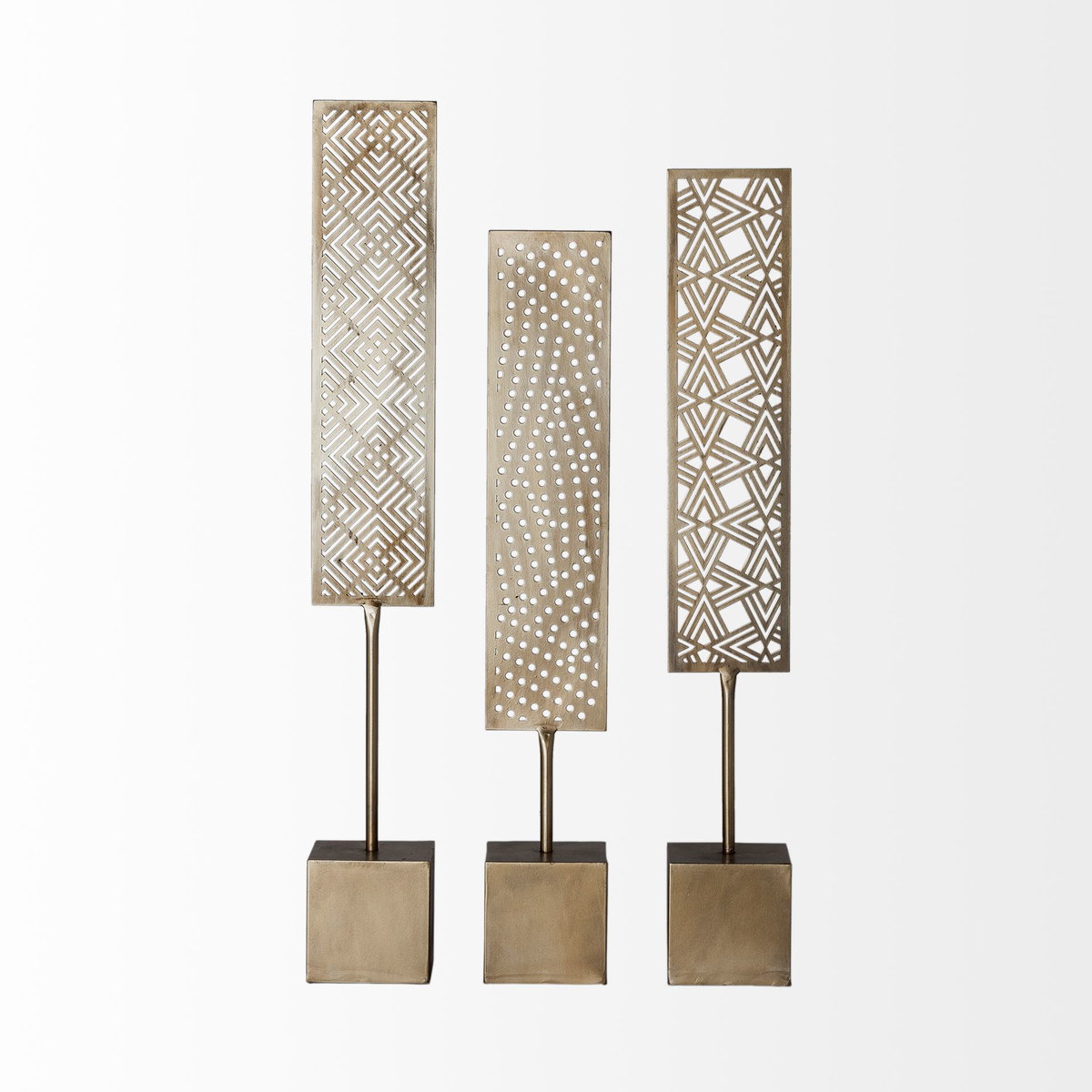 Arondale (Set of 3) 4L x 12W Gold Cutout Decorative Objects, by Mercana, 4" length x 12" width x 28" height View 3
