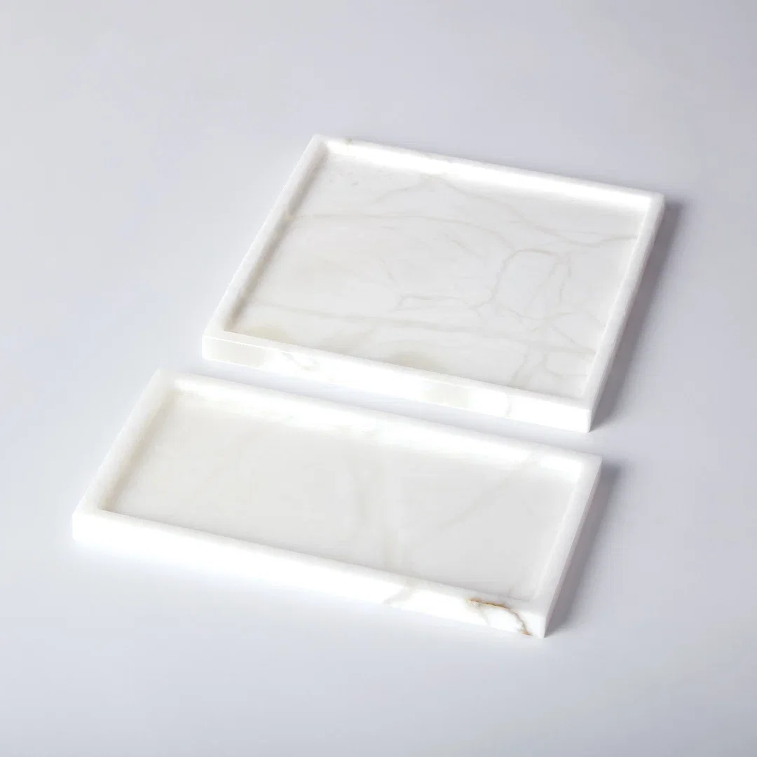 Alabaster Rectangular Plateau, Bath Accessorie by Studio A Home, 9.25" width x 0.5" height x 5" depth View 2