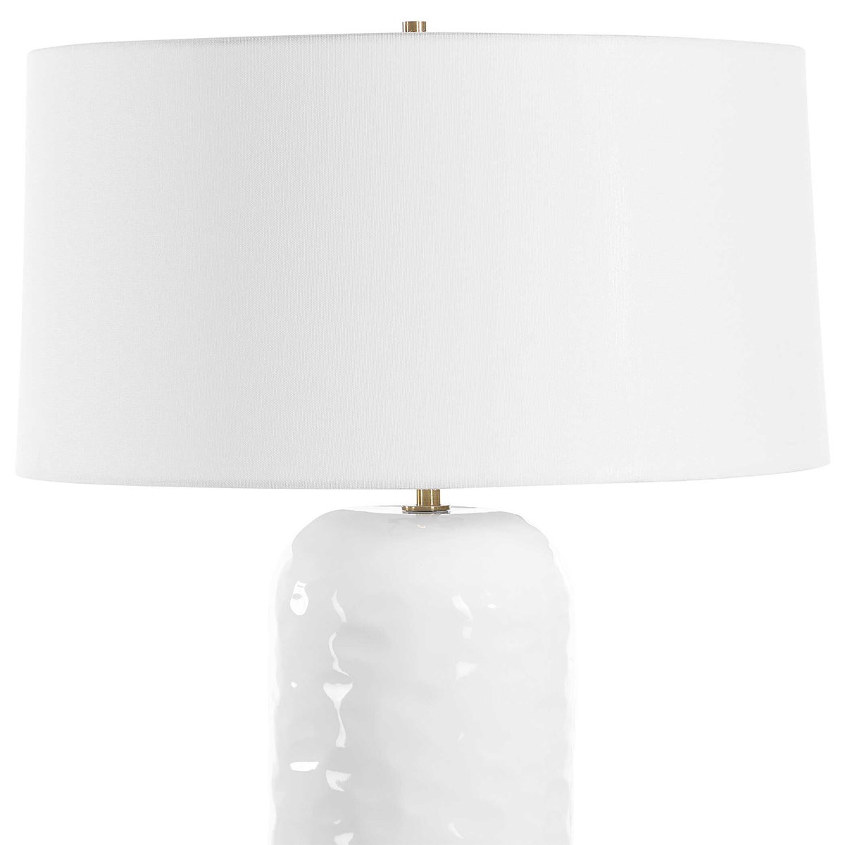 Iona White Glaze Table Lamp, by Uttermost, 20" width x 29" height x 20" depth View 6