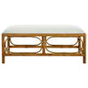 Laguna White Fabric Rattan Bench, Benche by Uttermost, 48" width x 20.5" height x 16" depth thumbnail 1