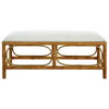 Laguna White Fabric Rattan Bench, Benche by Uttermost, 48" width x 20.5" height x 16" depth thumbnail 1