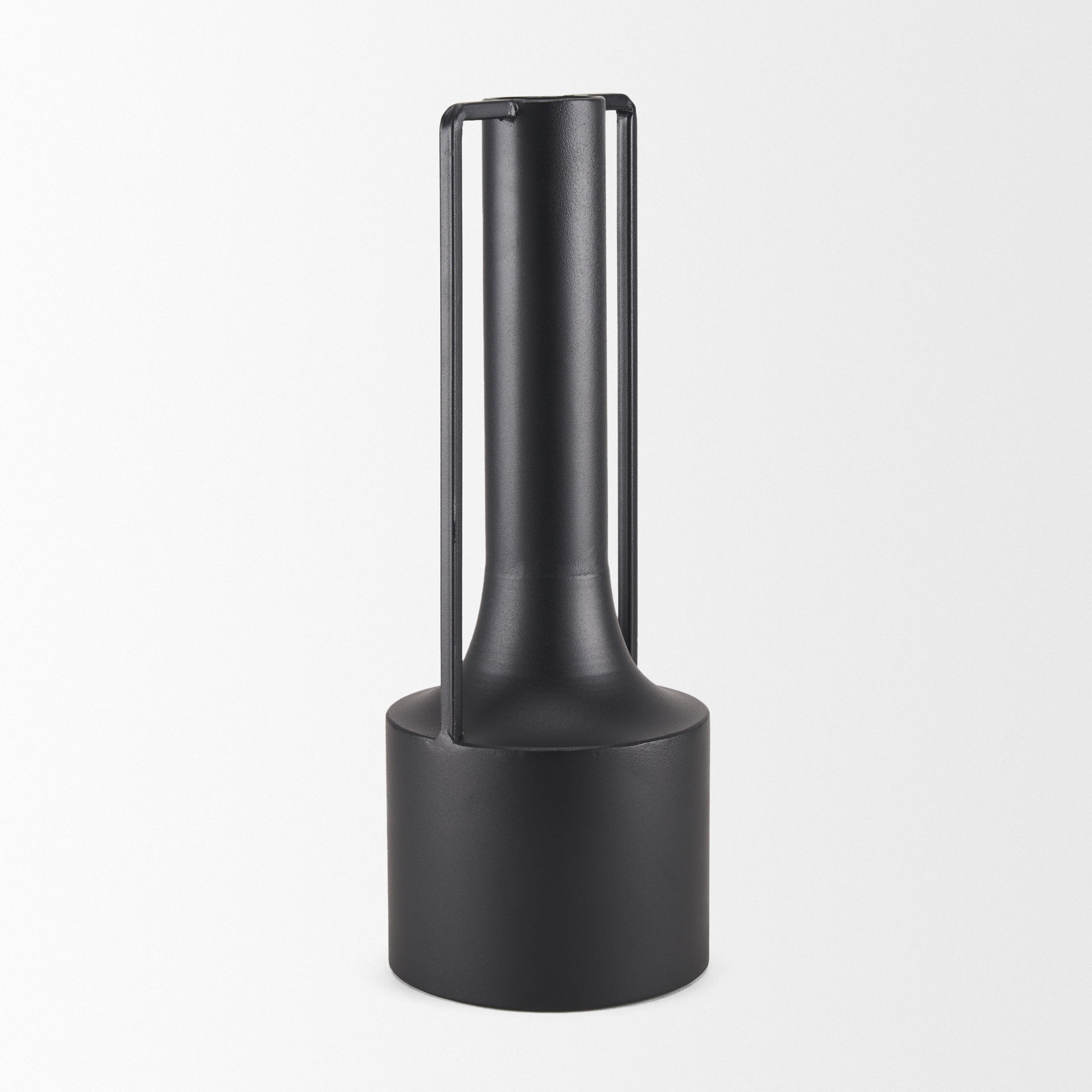 Tovi Tall Matte Black Narrow Metal Vase large image 