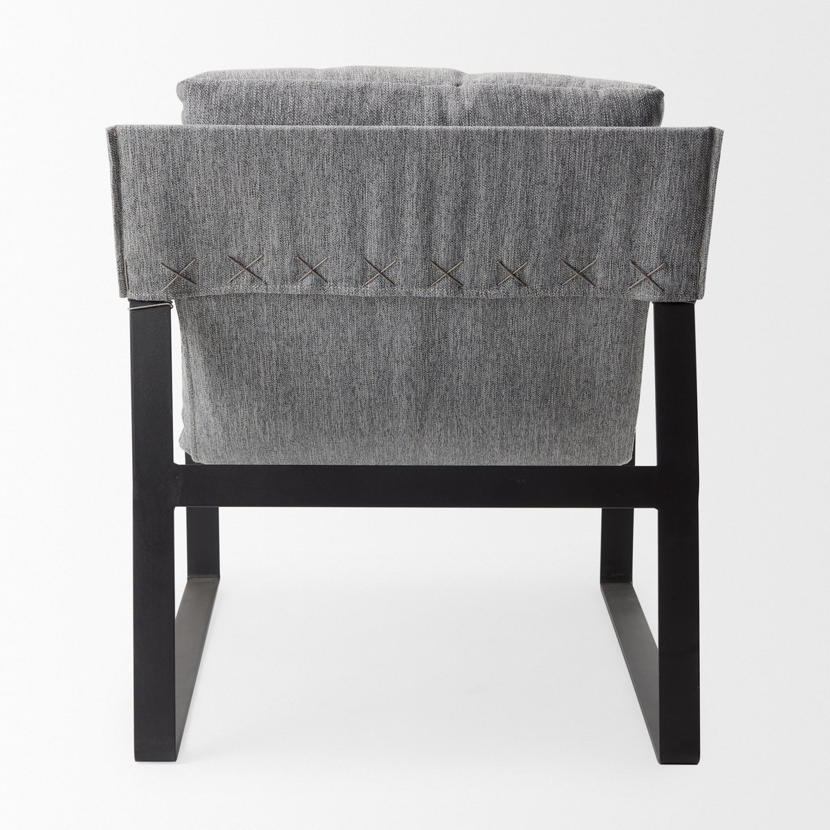 Guilia Castlerock Gray With Metal Frame Sling Accent Chair, by Mercana, 26.77" length x 34.88" width x 29.96" height View 9