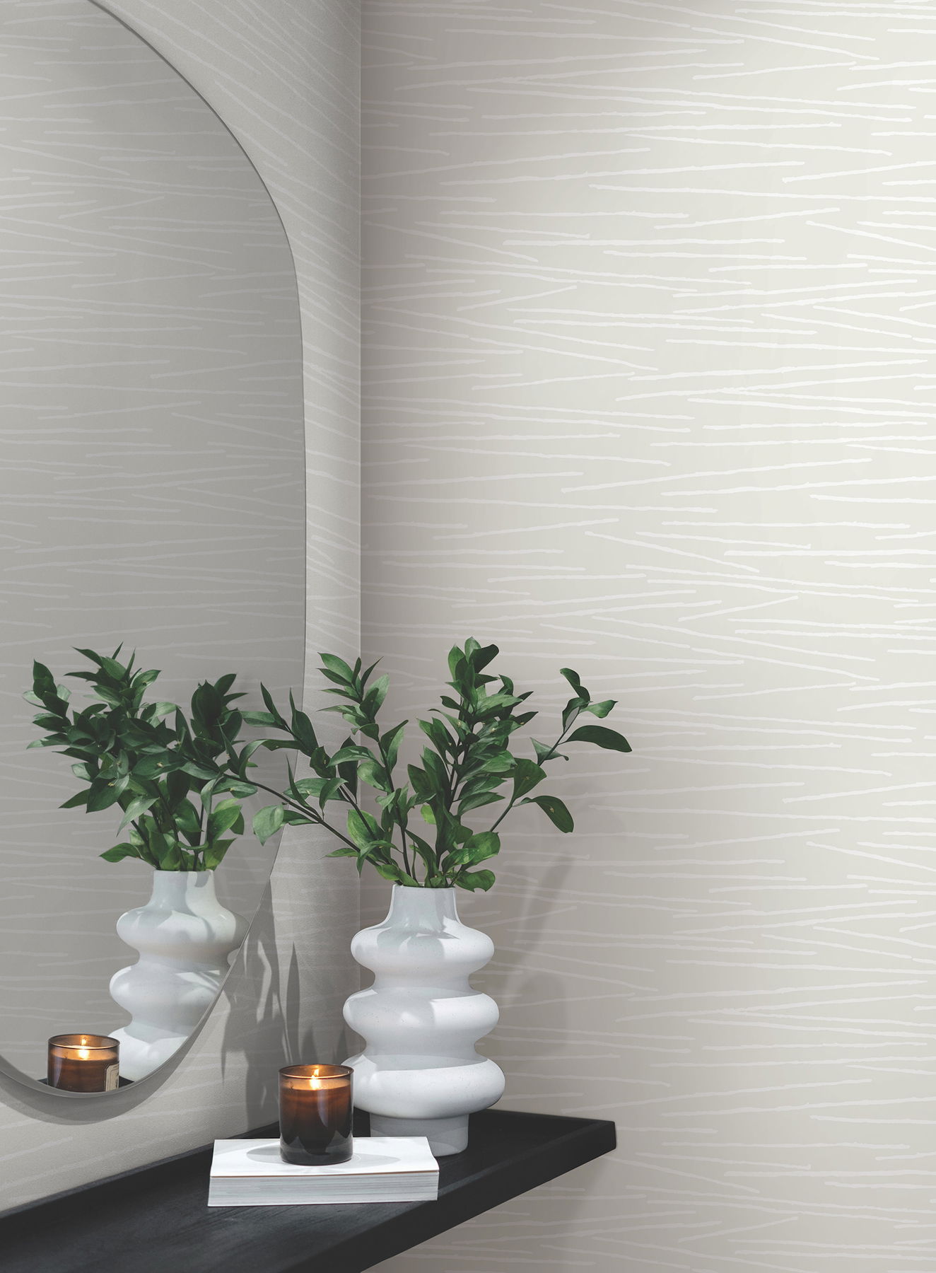Line Horizon Pearl Wallpaper, by York Wall, 27' length x 2'3" width x 0.02" depth View 3