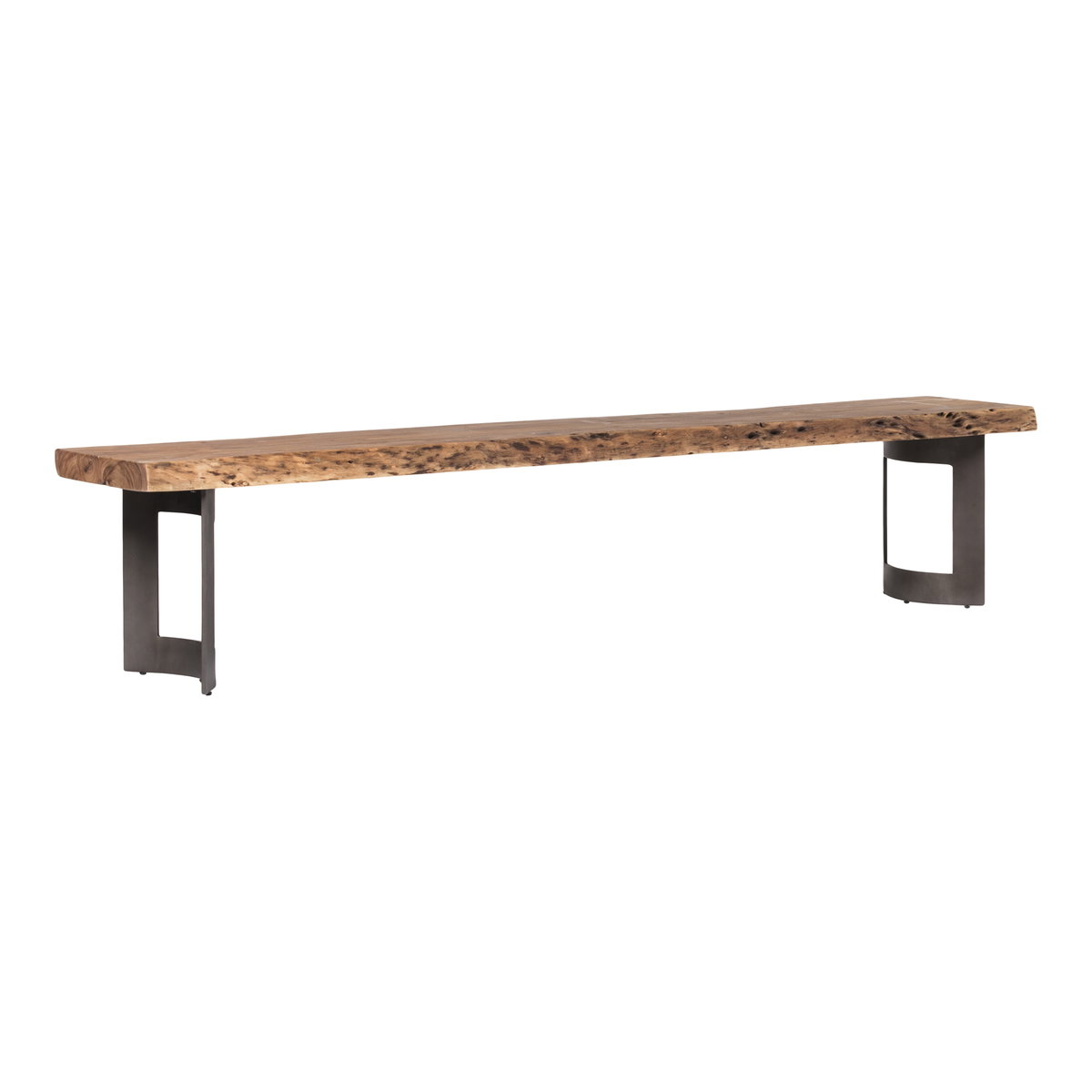 Bent Bench Small Brown, Benche by Moe's Home, 92" width x 18.5" height x 15" depth View 2