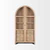 Suri Light Brown Wood with Glass Doors Arched Curio Cabinet thumbnail 4