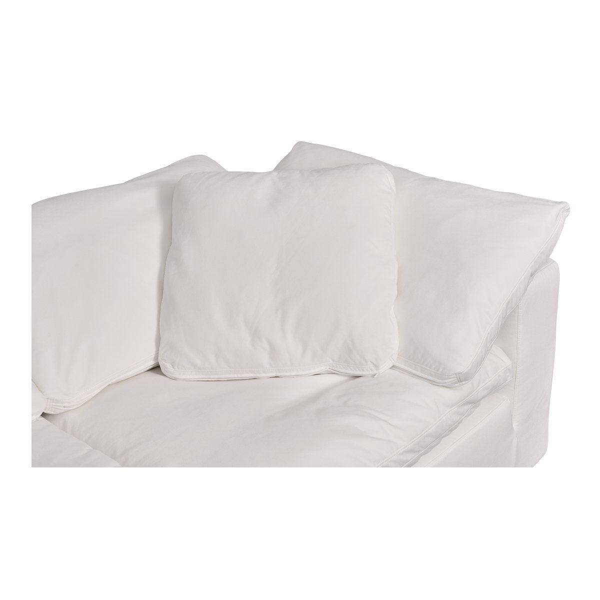 Terra Modular Sofa Cream White, Sectional Sofa by Moe's Home, 114" width x 32" height x 38" depth View 6