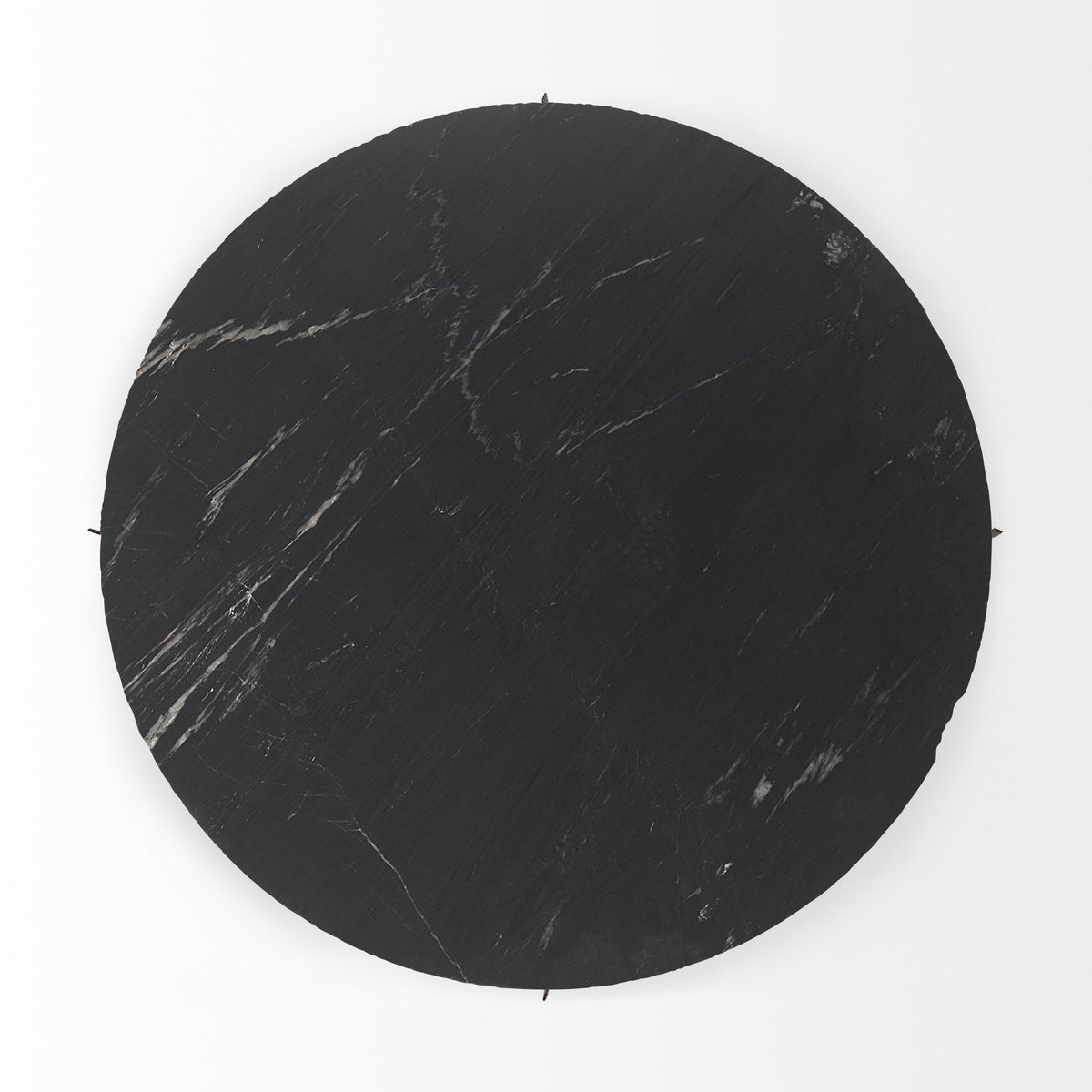 Reinhold III Black Marble Top Iron Coffee Table, by Mercana, 49" length x 49" width x 17.75" height View 7