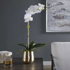 Cami Orchid With Brass Pot, by Uttermost, 1'2" width x 2' height x 8" depth thumbnail 2