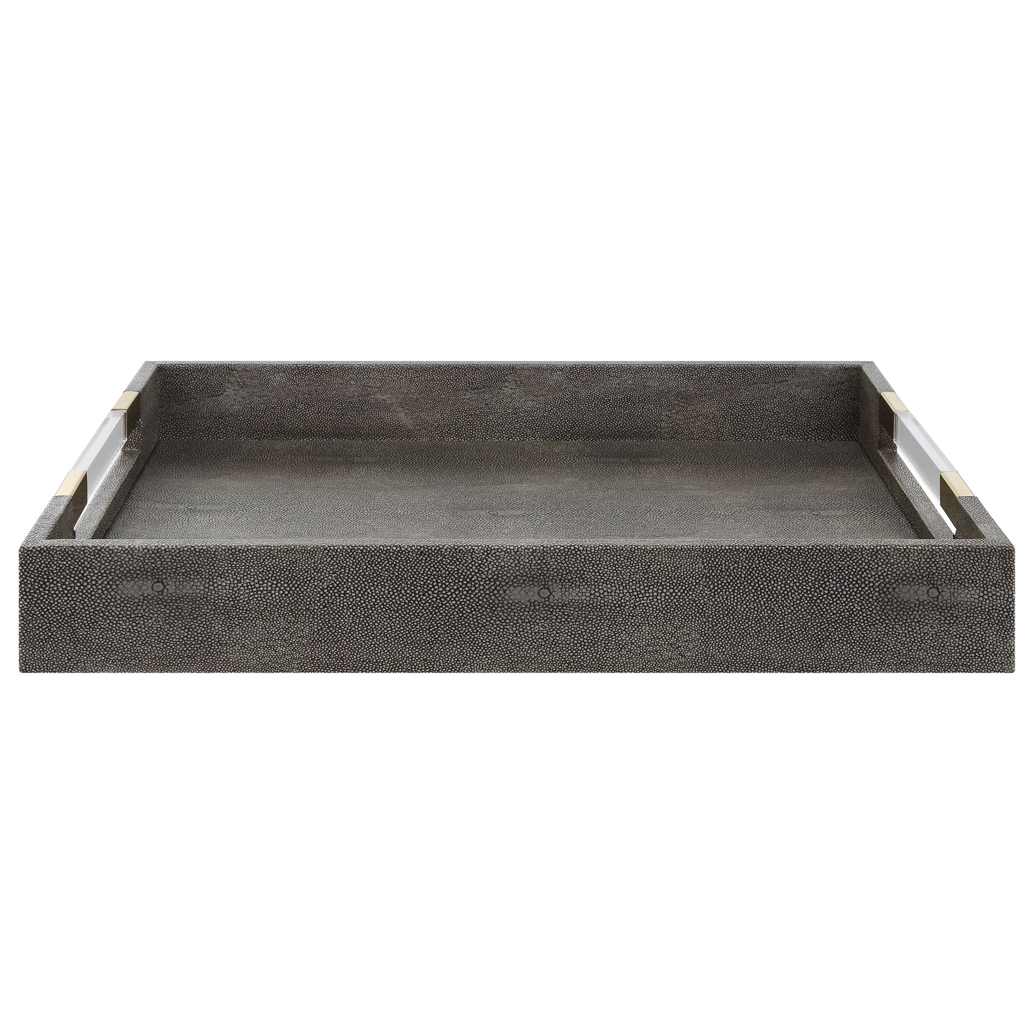 Wessex Gray Tray, Decorative by Uttermost, 19" width x 2.5" height x 14" depth View 1