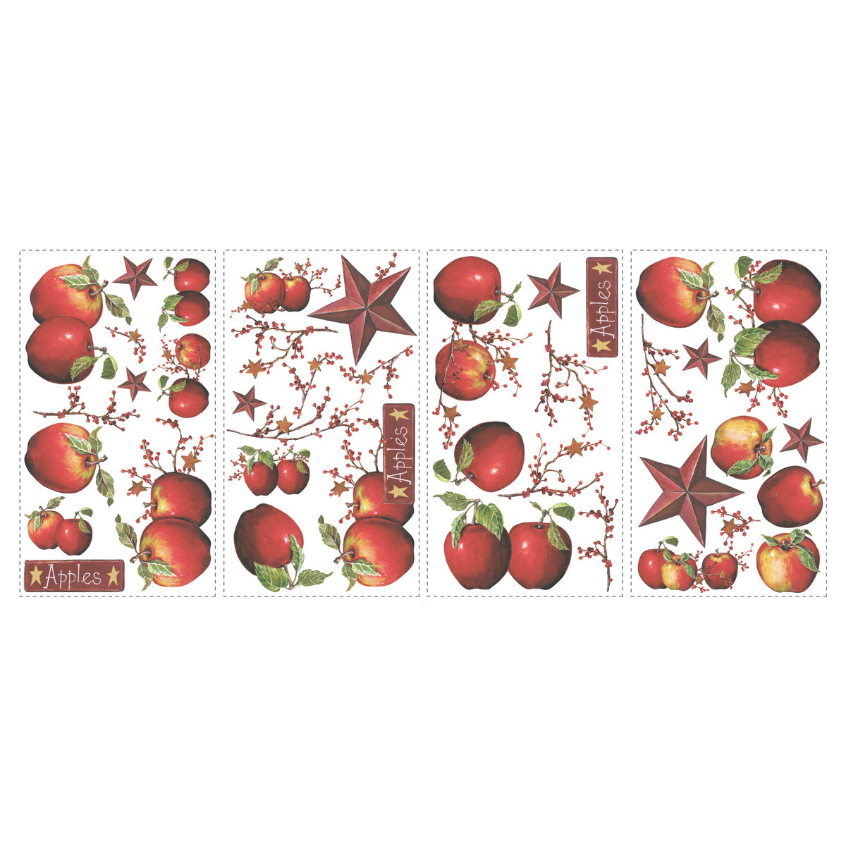 Country Apples Wall Decals, by York Wall, 1'6" length x 10" width x 2" depth