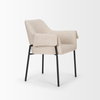 Brently Curved Back Dining Arm Chair | Oatmeal Fabric with Metal, Dining Chair by Mercana, 24.5" length x 29.5" width x 32.5" height thumbnail 11