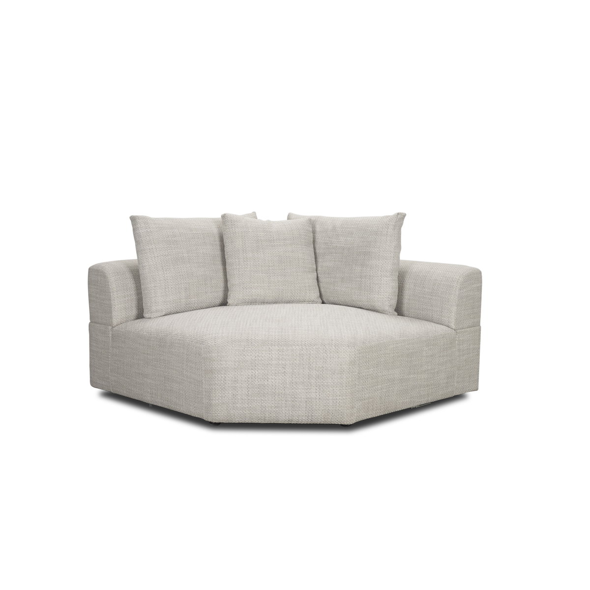 Warner Gray 3 Piece Sofa Set with Corner Piece, Sectional Sofa by Mercana, 113" length x 113" width x 32.68" height View 4