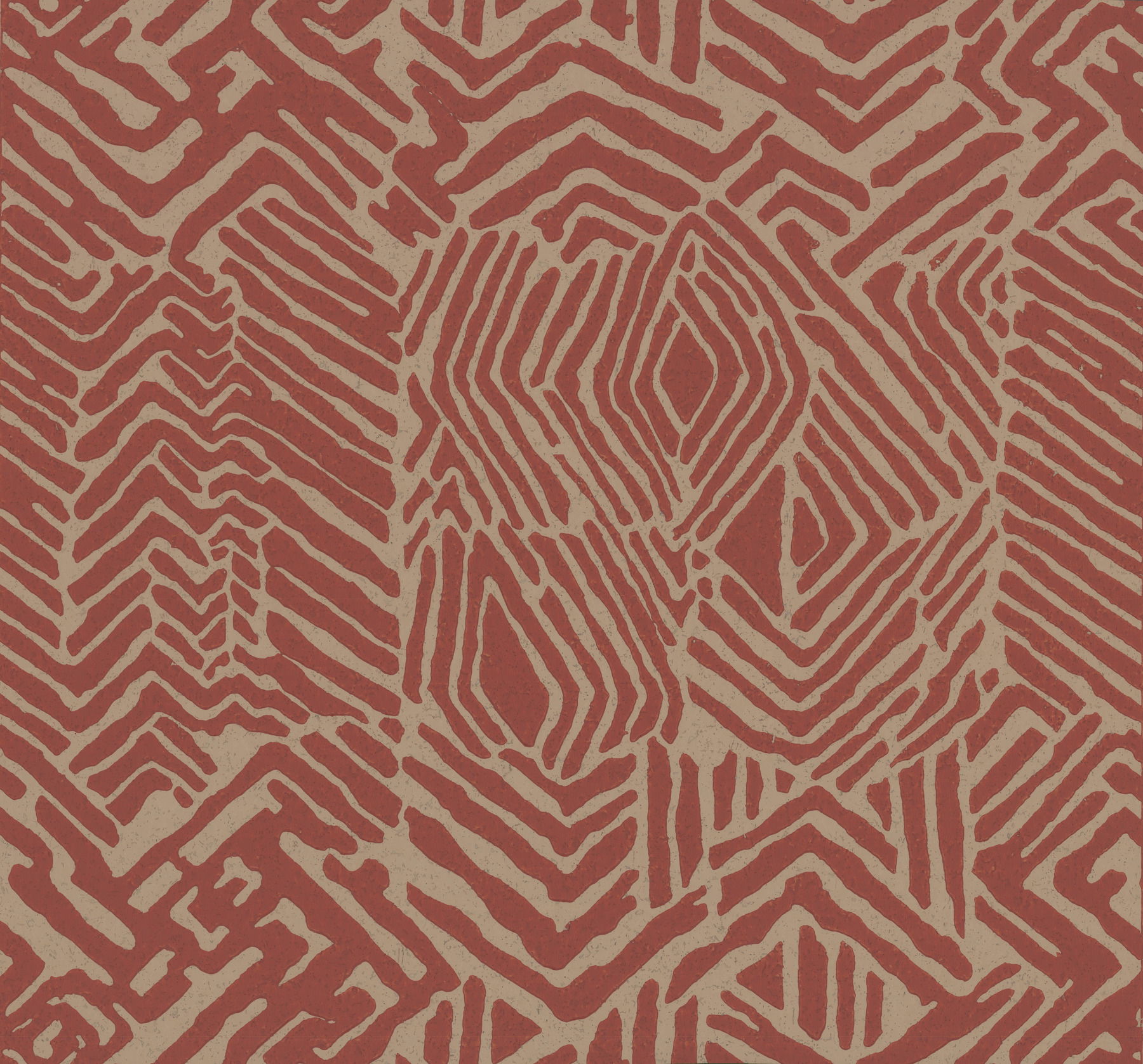 Tribal Print Red & Tan Wallpaper large image 