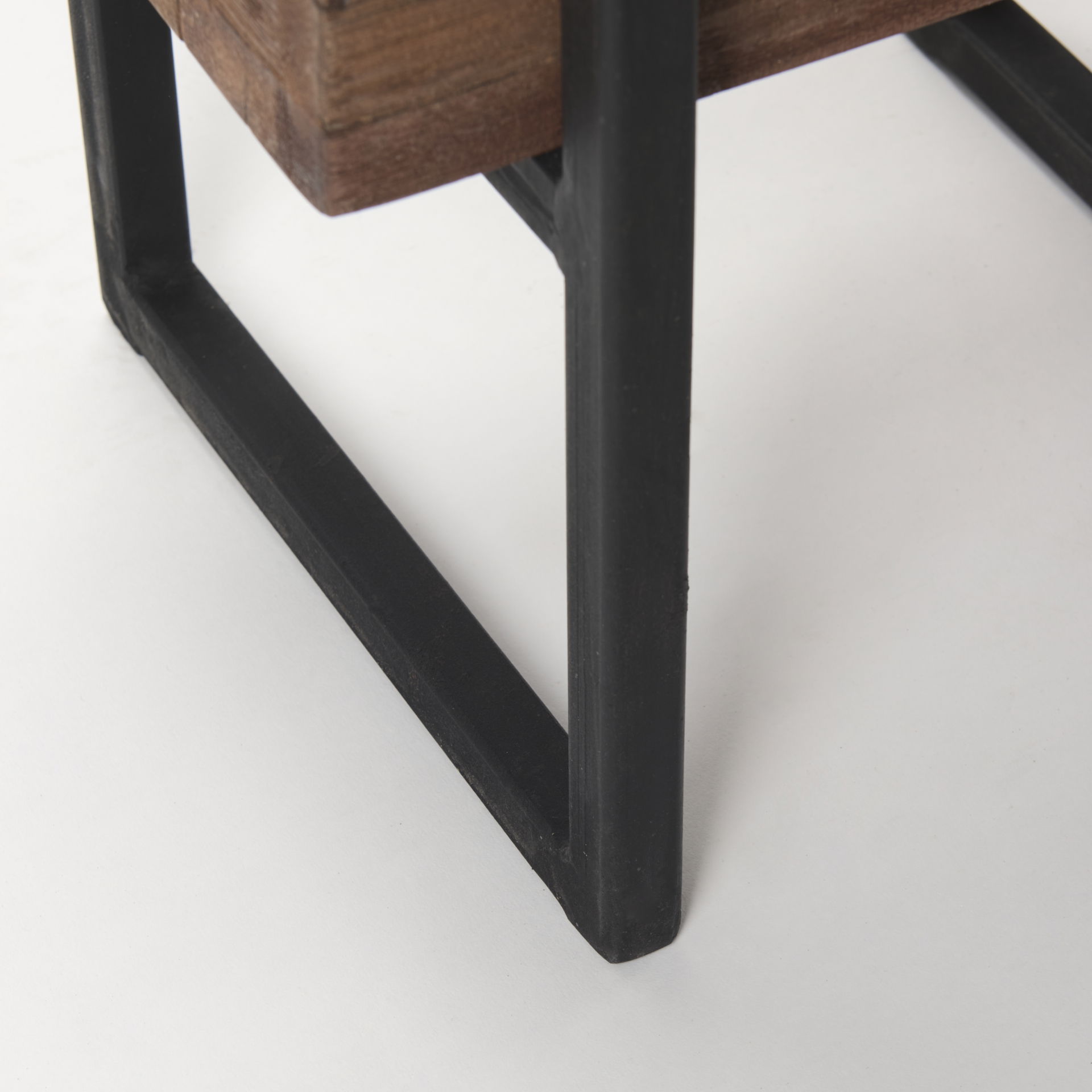 Jadine Set of 2 Medium Brown Wood with Black Metal Rectangle Frames, Planter by Mercana, 15" length x 12" width x 30" height View 12