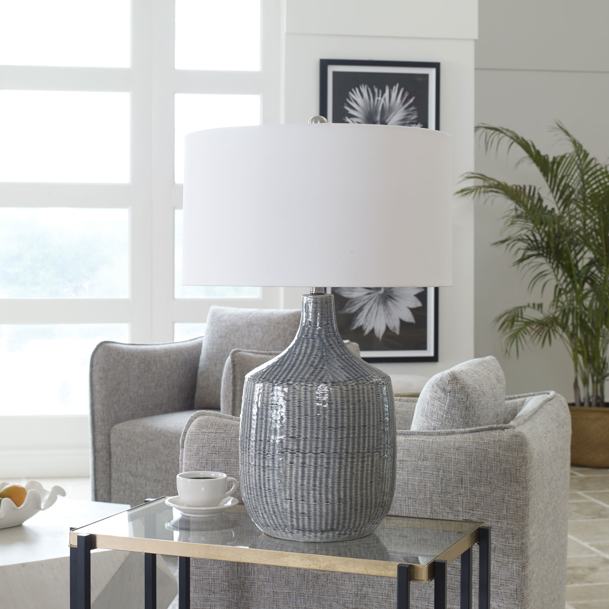 Felipe Distressed Gray Table Lamp large image 