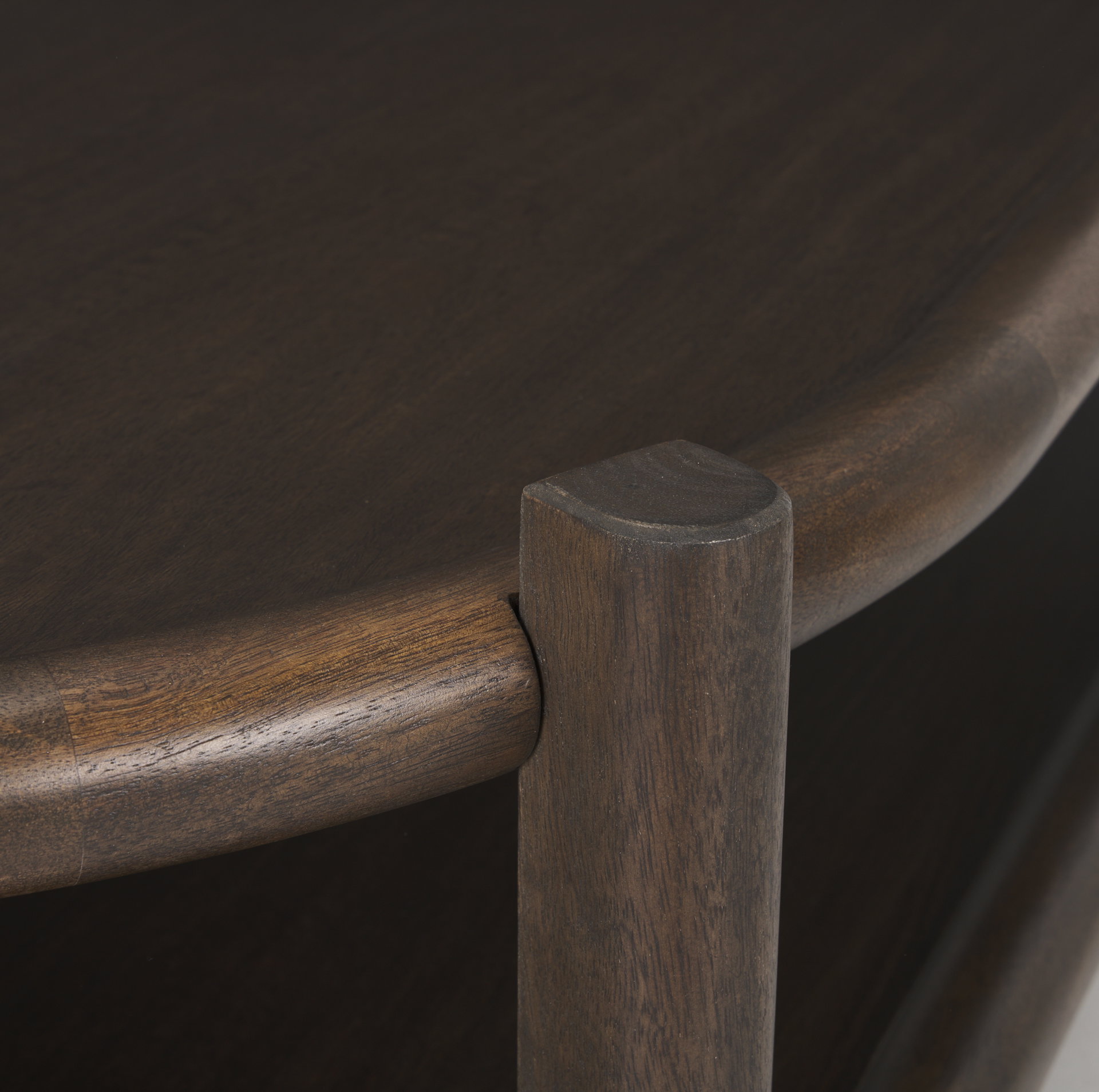 Romi Dark Brown Wood with Bottom Shelf Oval Coffee Table, by Mercana, 55.5" length x 35" width x 17" height View 9