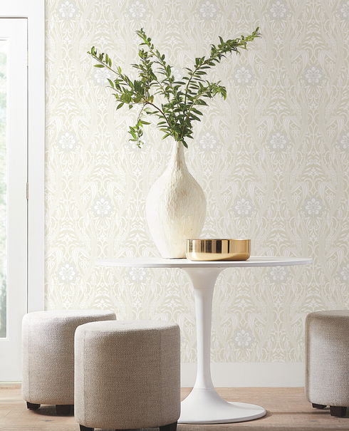 Gatsby Damask Beige Wallpaper