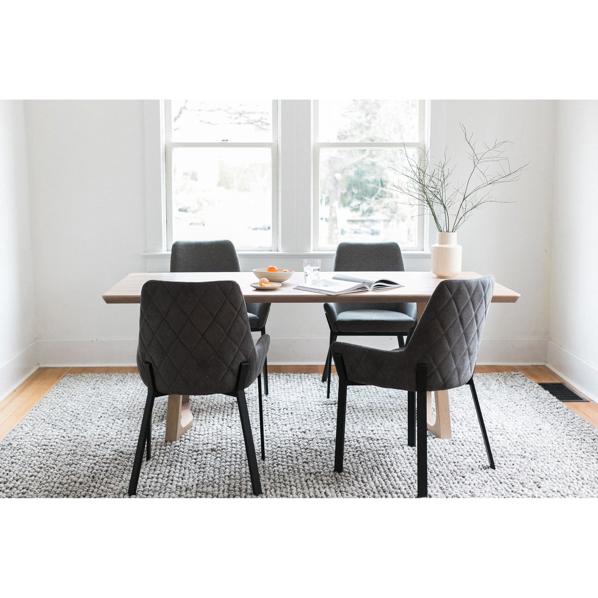 Lloyd Dining Chair Dark Grey - Set Of Two, by Moe's Home, 22" width x 34" height x 23" depth View 11