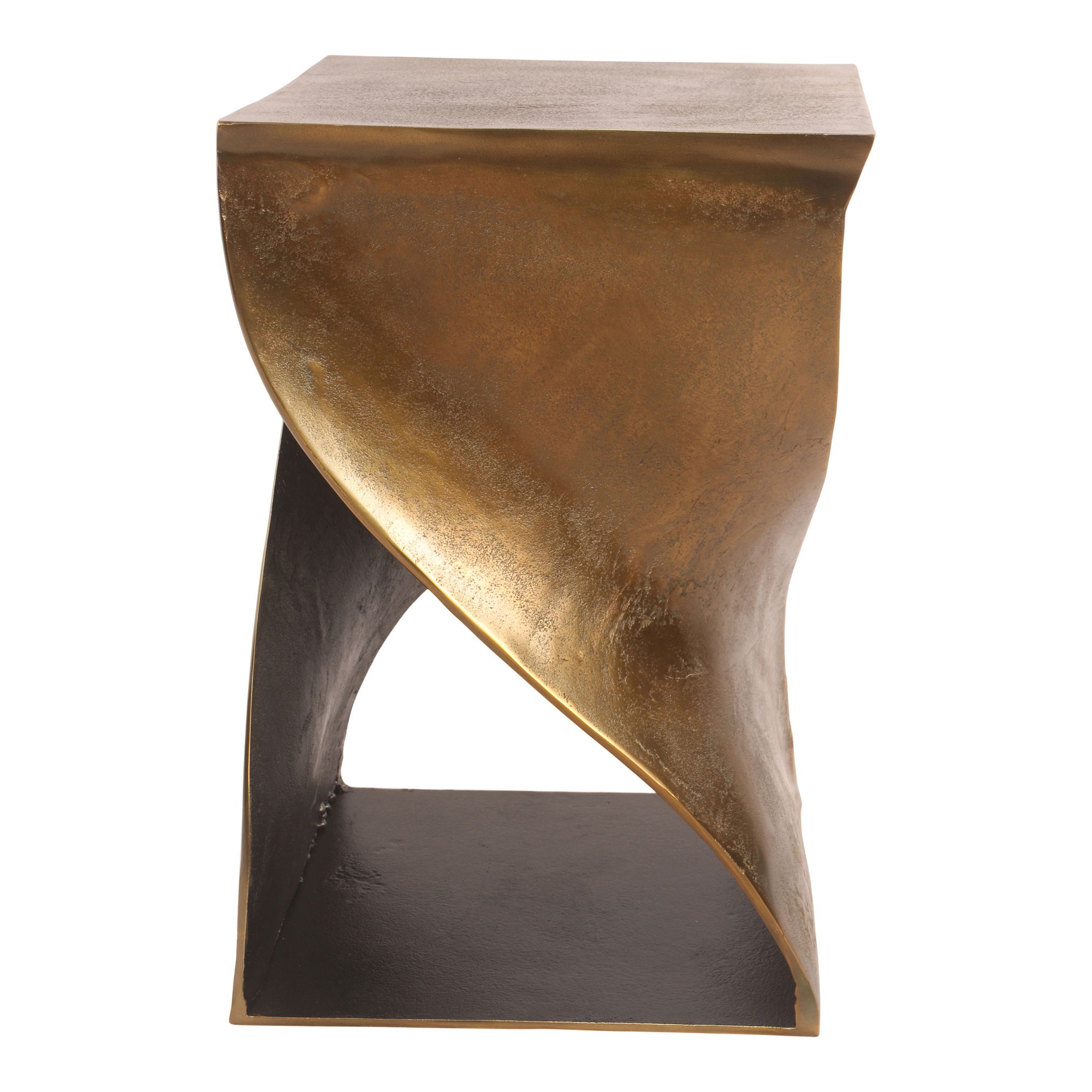 Twist Accent Table Brass, Side & End Table by Moe's Home, 14" width x 22" height x 14" depth View 1