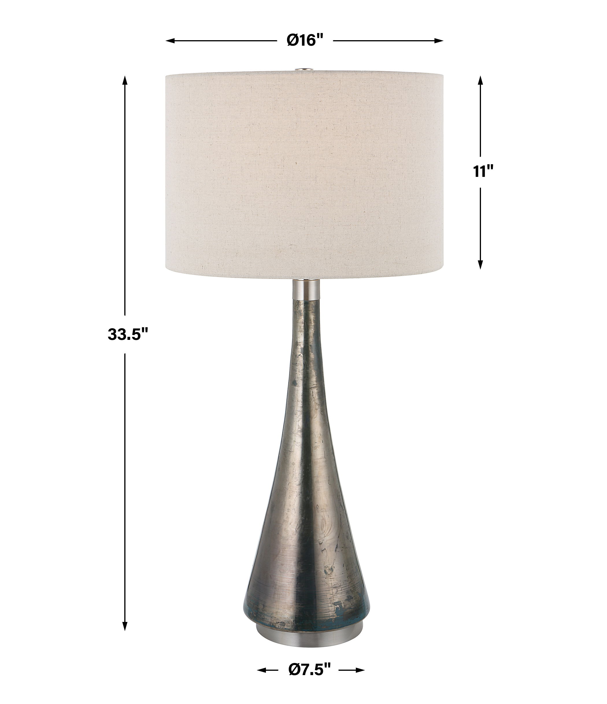 Contour Metallic Glass Table Lamp large image 