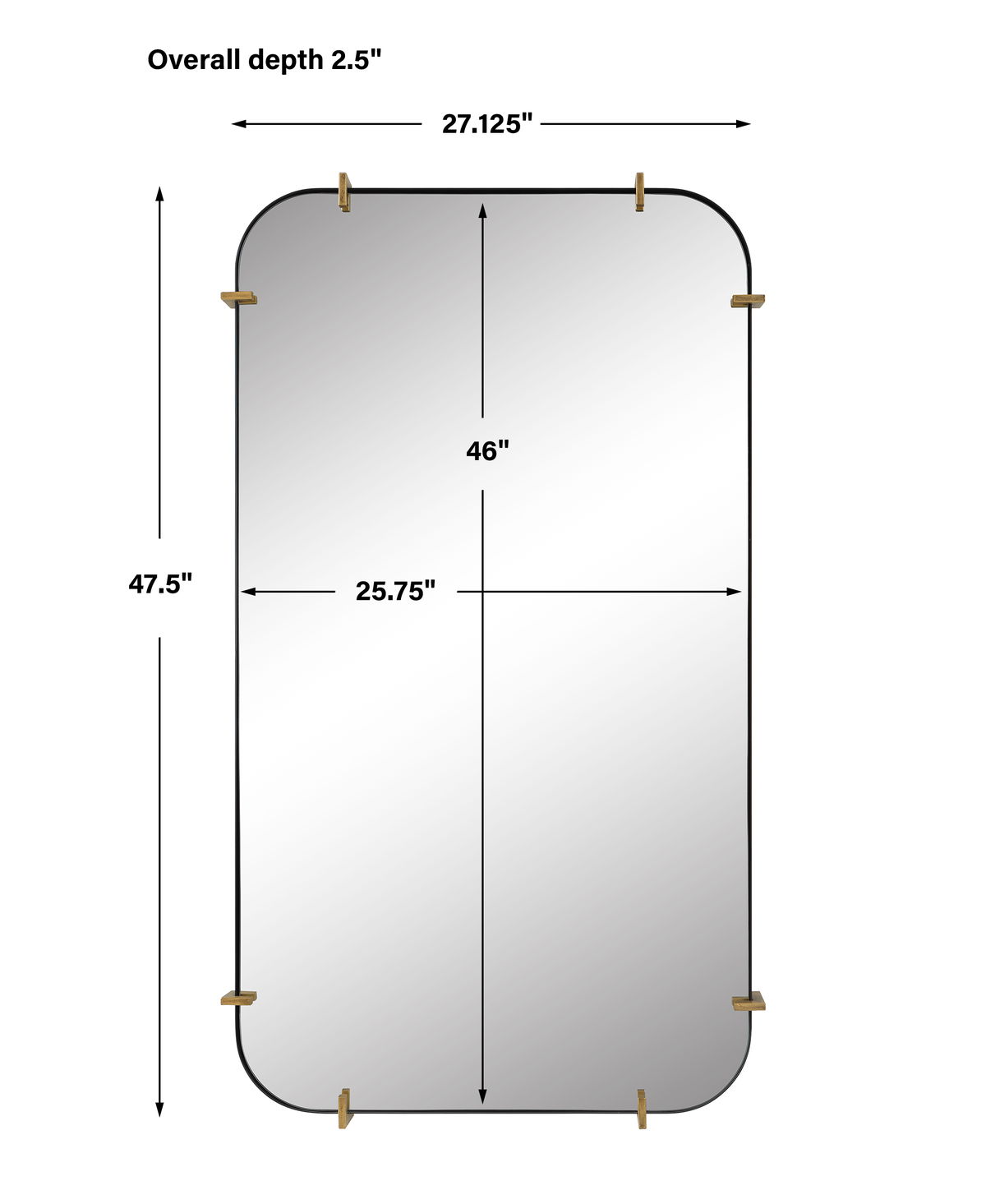 Pali Industrial Iron Mirror, by Uttermost, 27.12" width x 47.5" height x 2.5" depth View 3