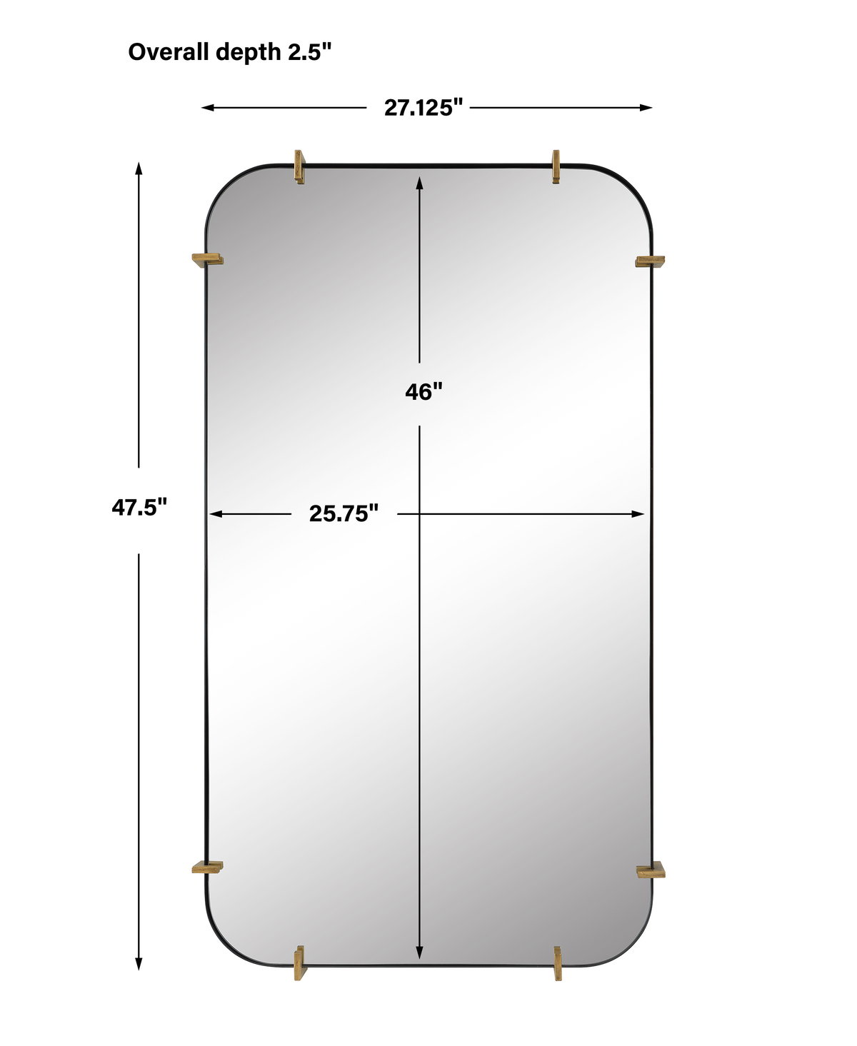 Pali Industrial Iron Mirror, by Uttermost, 27.12" width x 47.5" height x 2.5" depth View 3